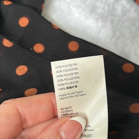 Free People Women’s Polka Dot Lightweight‎ Breathable Sheer Boho Chic Blouse S - Picture 8 of 8